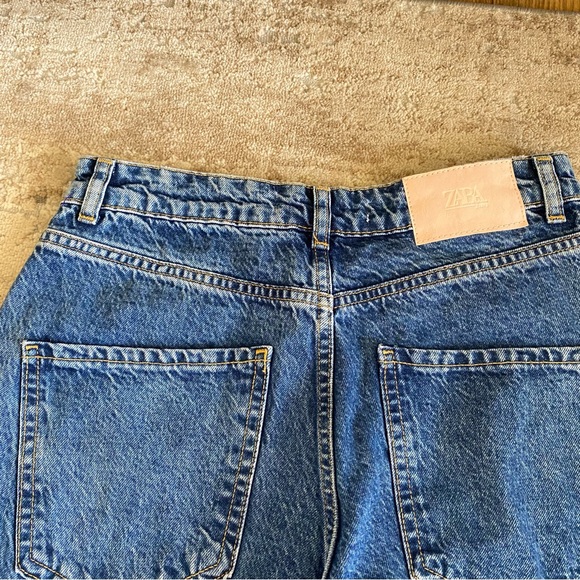 Zara Wide Leg Flare Jeans Retro Vintage Inspired Barrel Classic Blue Denim: 4 - Picture 7 of 10